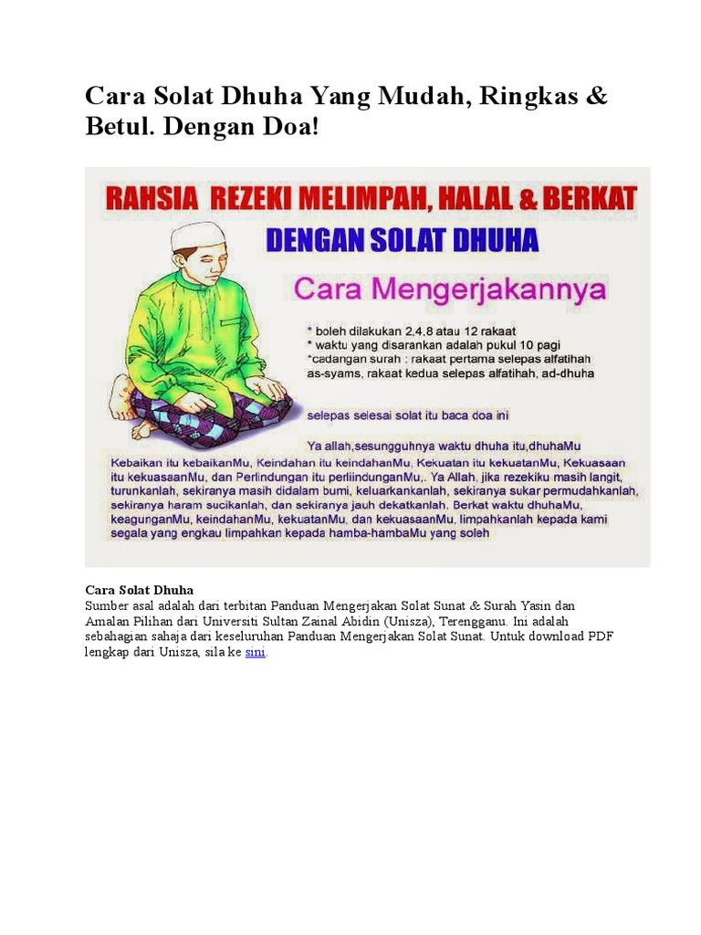 Cara Solat Dhuha Yang Mudah Pdf