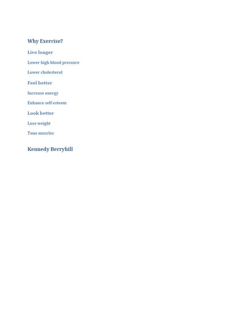 Exercise Plan | PDF