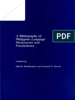 A Bibliography of Philippine Language Dictionaries and Vocabularies 1991 PDF