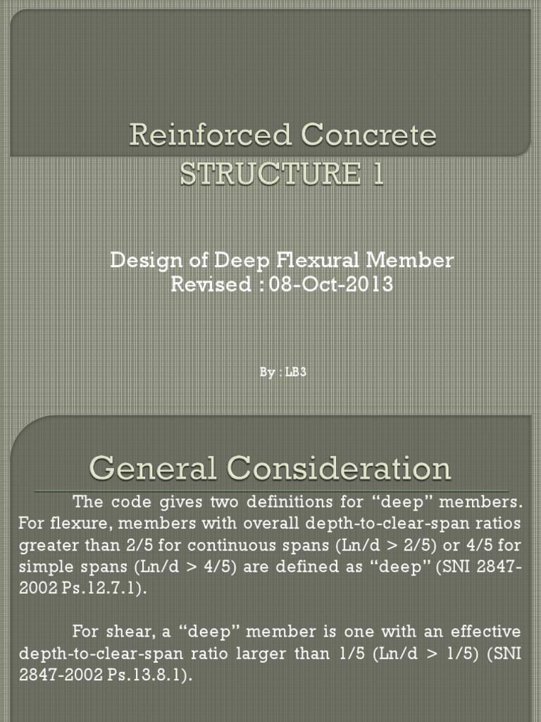 Deep Flexural Member Design Guidelines | PDF | Stress (Mechanics ...
