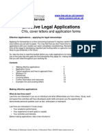 Effective Legal Applications: CVS, Cover Letters and Application Forms