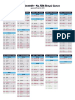 Timetable Rio 2016 Olympics 