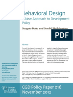 Behavioral Design: A New Approach To Development Policy