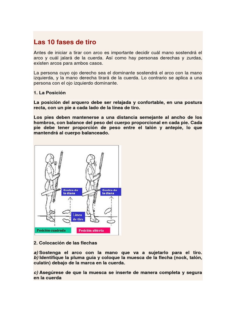 Las 10 Fases de Tiro Con Arco | PDF | Tiro al arco | Mano