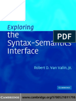 JR., Robert D. Van Valin Exploring The Syntax-Semantics Interface 2005 PDF