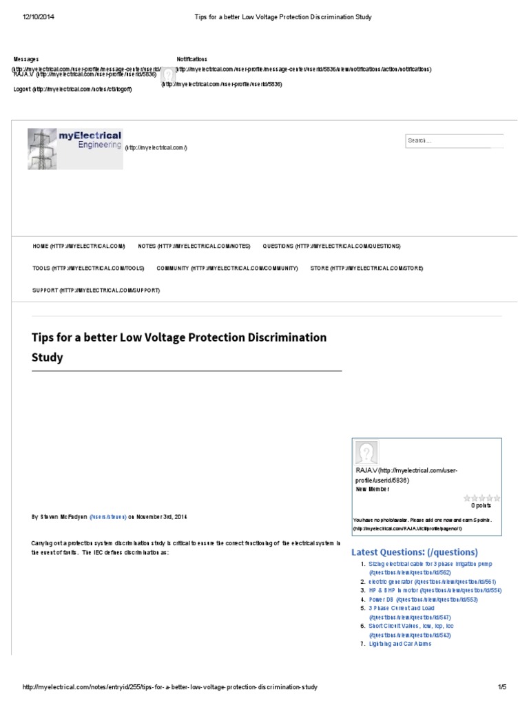 Tips For A Better Low Voltage Protection Discrimination Study PDF