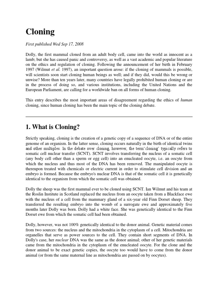 What Is Cloning? | PDF