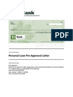 Personal Loan Pre-Approval Letter