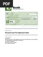 Personal Loan Pre-Approval Letter