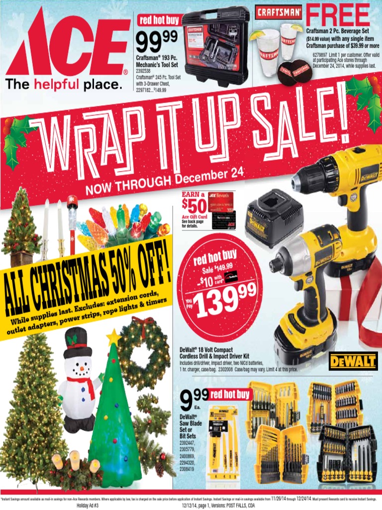 Seright's Ace Hardware Wrap It Up Sale Drill Prices