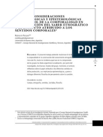 Algunas Consideraciones Metodologicas Sobre El Rol de La Corporalidad