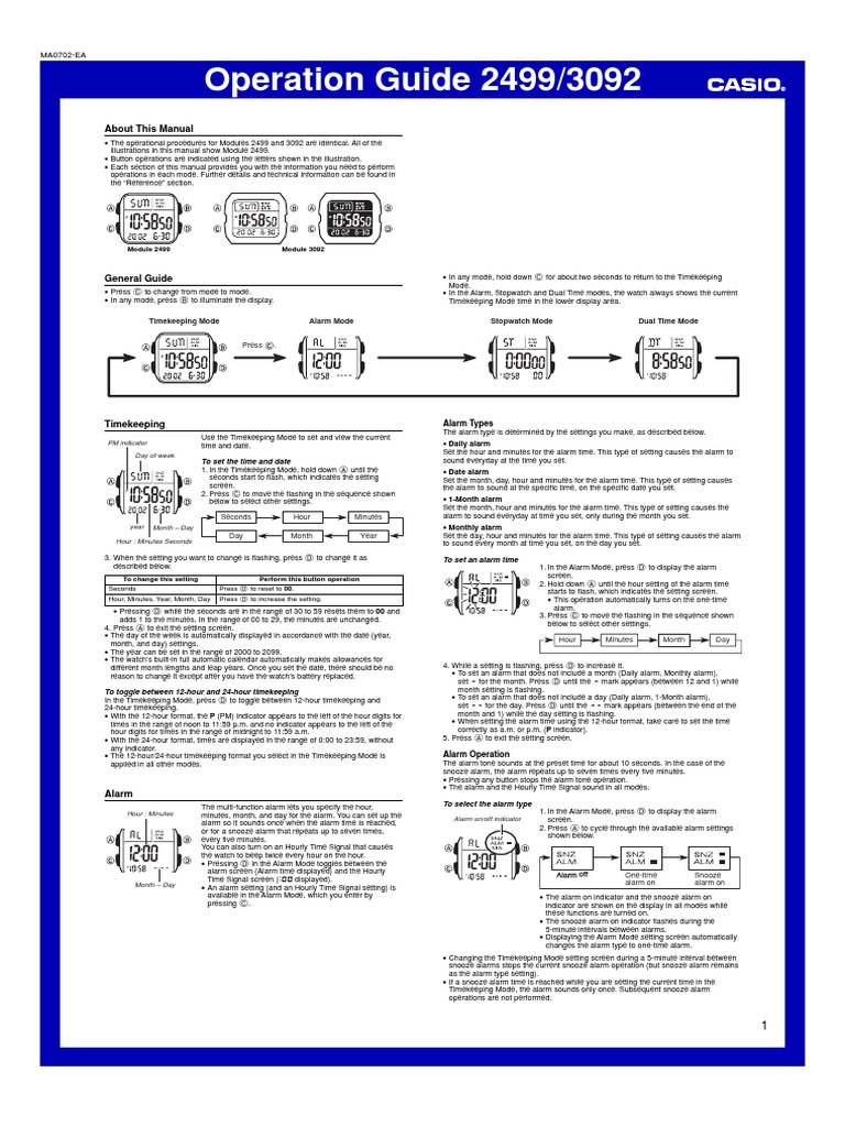 Manual Casio W 800h Qw3092 Pdf Time Technology Engineering