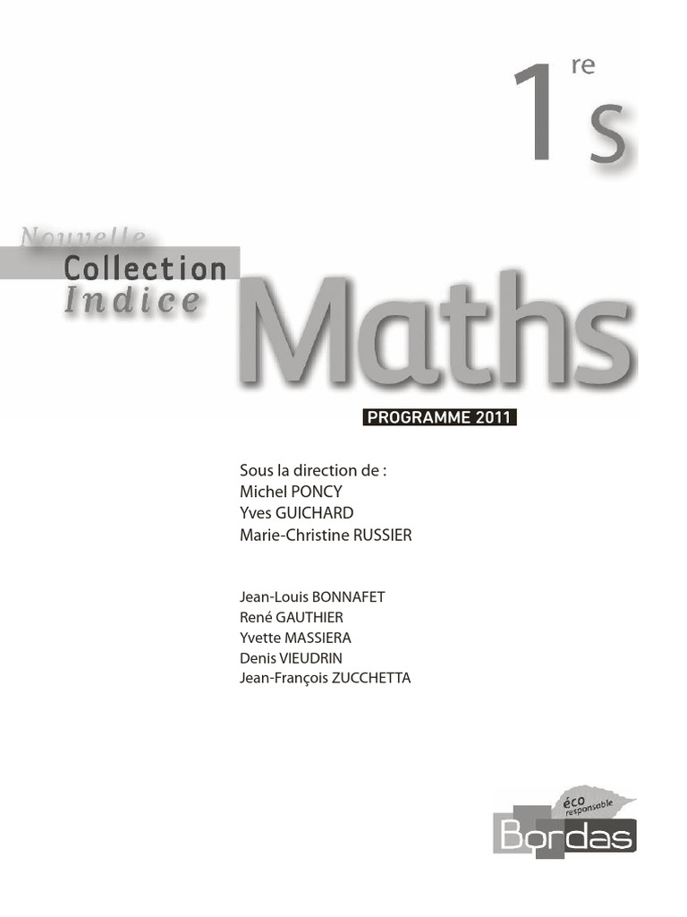 Indice 1ere S Maths Bordas Pdf Fonction Mathematiques Algebre