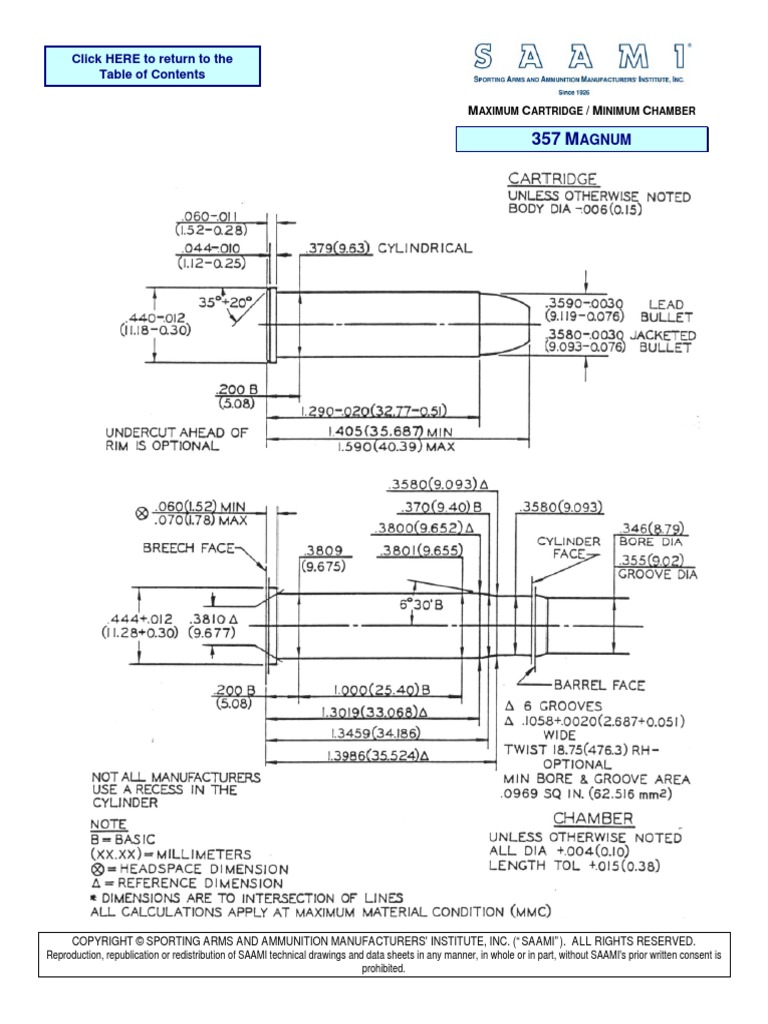 357 Magnum Cartridge Specifications | PDF