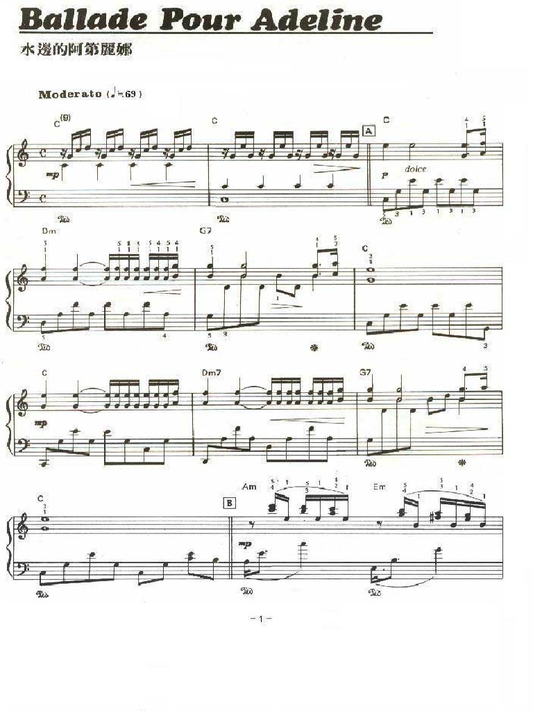 Richard Clayderman Ballade Pour Adeline Pdf