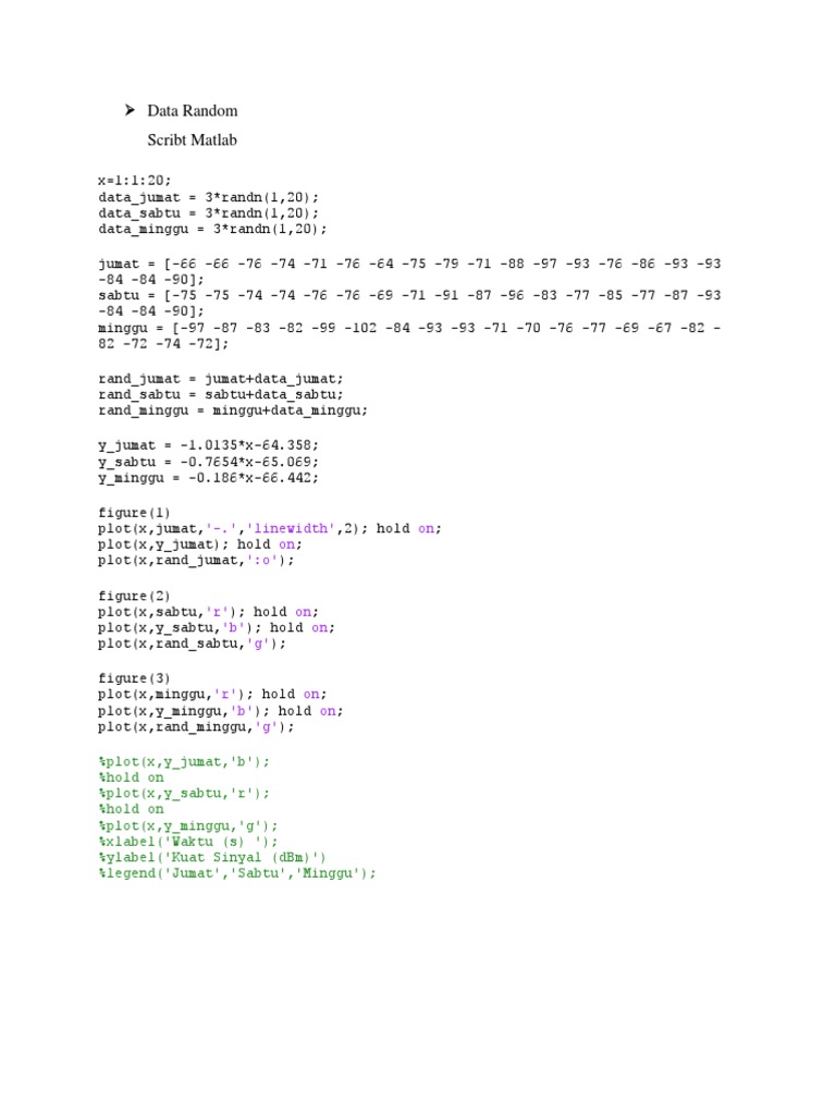MATLAB Data Randomization Example | PDF