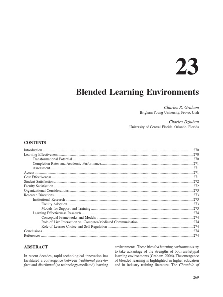 Blended Learning - Handbook of Research On Educational Communications ...