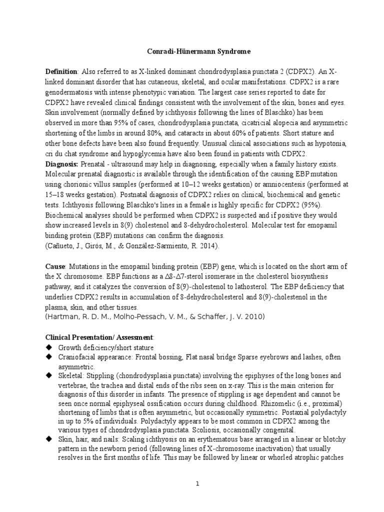 Conradi Hünermann Syndrome | PDF | Health Care | Breathing