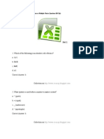 MS Excel MCQs - Objective Questions on Functions, Formulas & Features