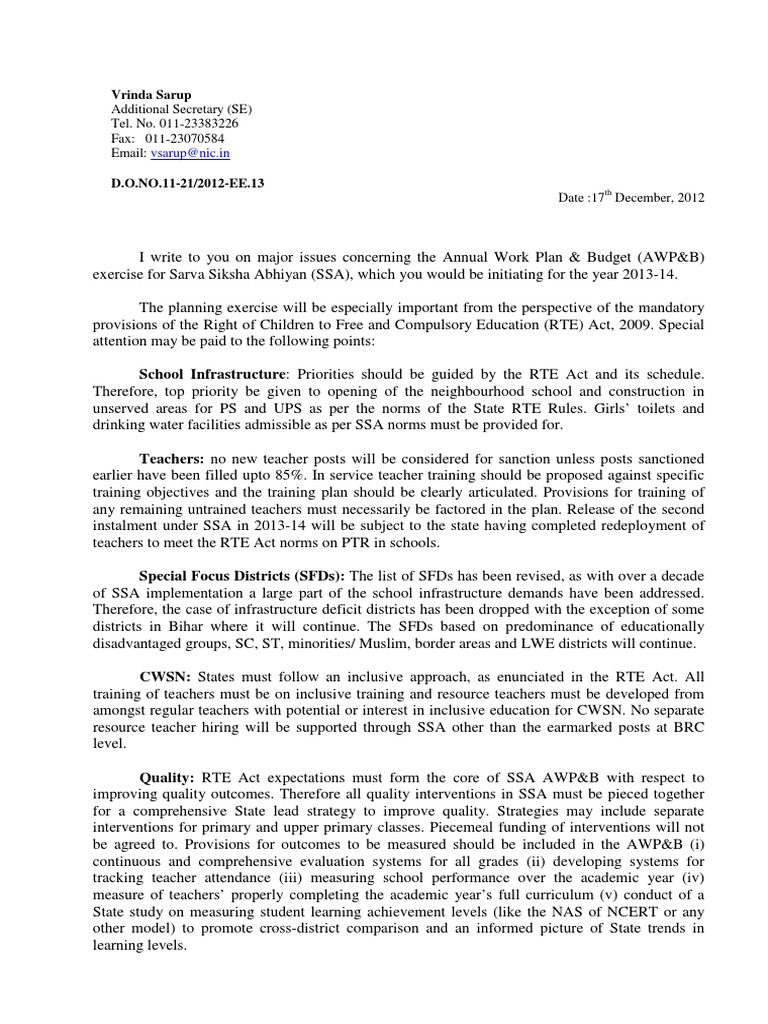 Microsoft Word - Letter As SE Regarding AWPB 13-14-1 | PDF | Teachers ...