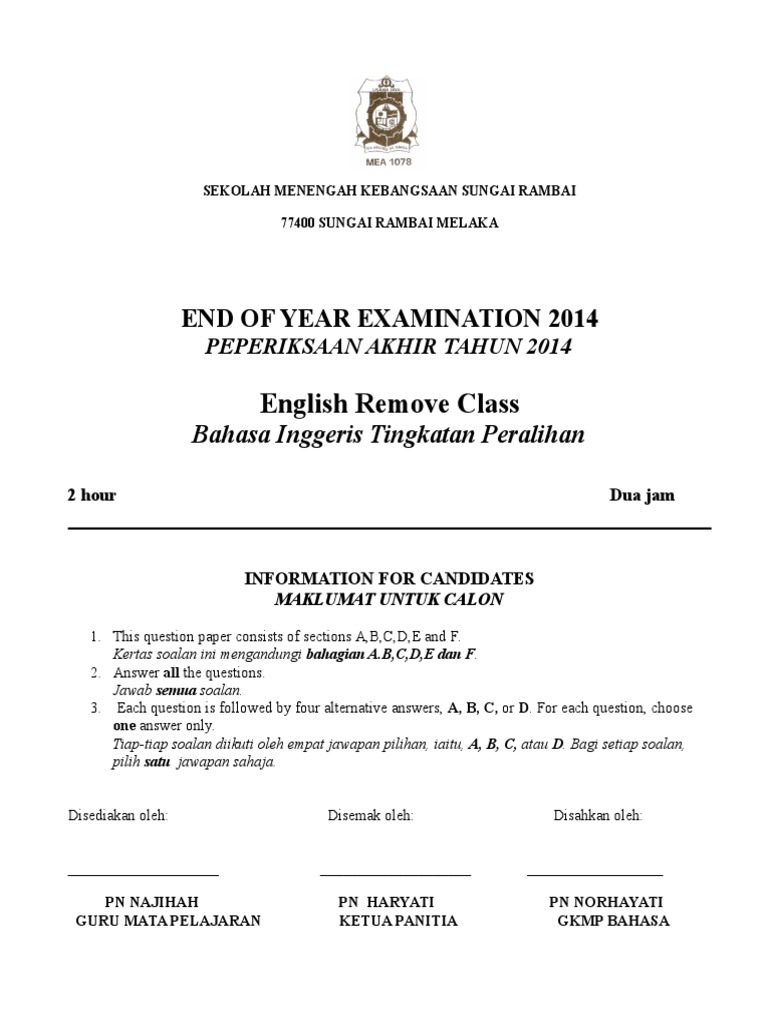 Disediakan Oleh In English