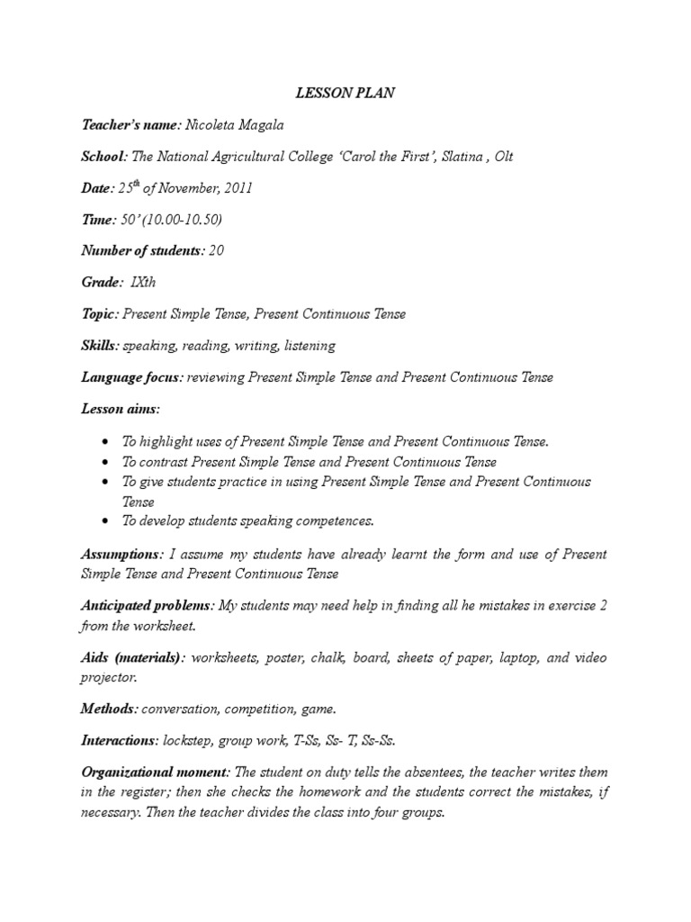 Lesson Plan1 | PDF