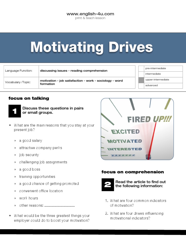 Motivating Drives Motivation SelfImprovement