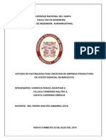 Proyecto de Facibilidad de Una Planta de Aceites Esenciales