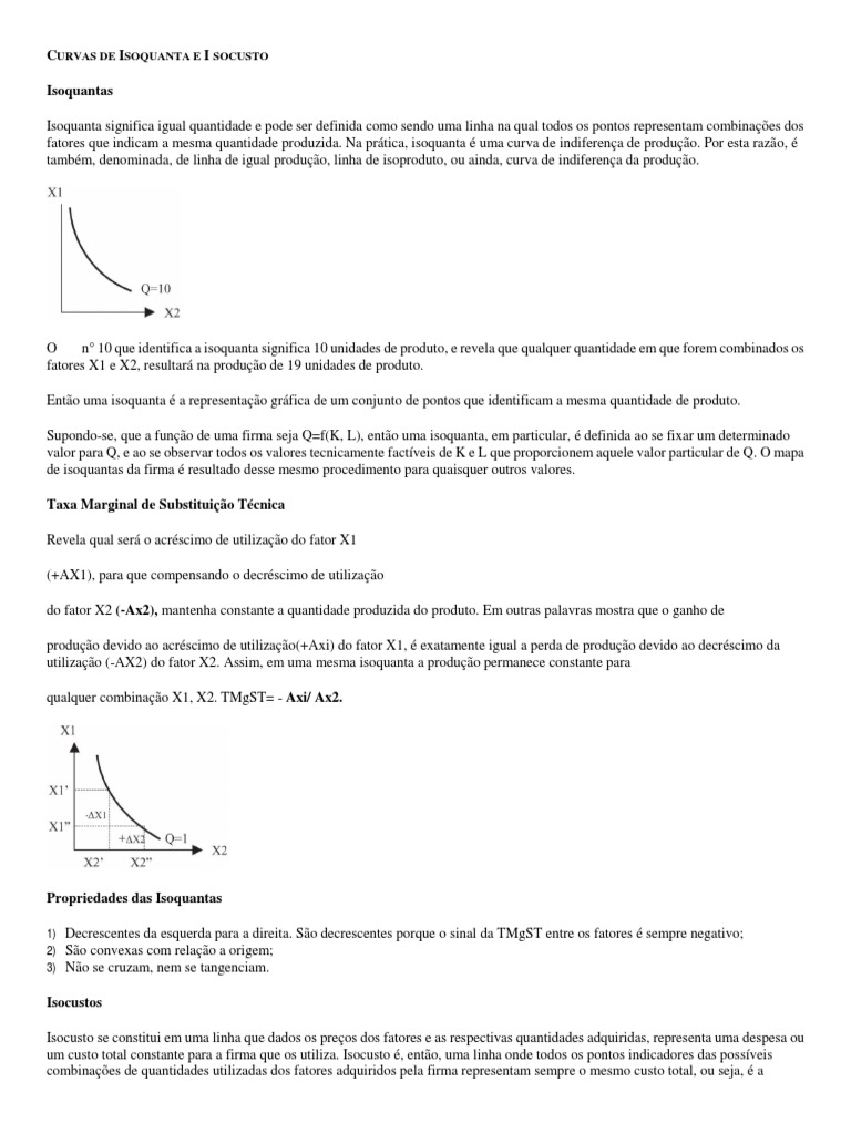 Isoquantas, Isocustos e Otimização da Produção | PDF | Politica fiscal ...