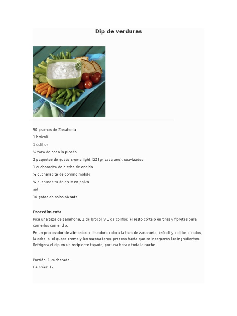 Dip PARTE 2 Elaboracion de Dips | PDF | Queso | Salsa