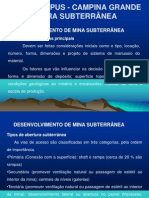 Tipos de aberturas subterrâneas em mineração