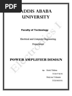 Addis Ababa University: Power Amplifier Design