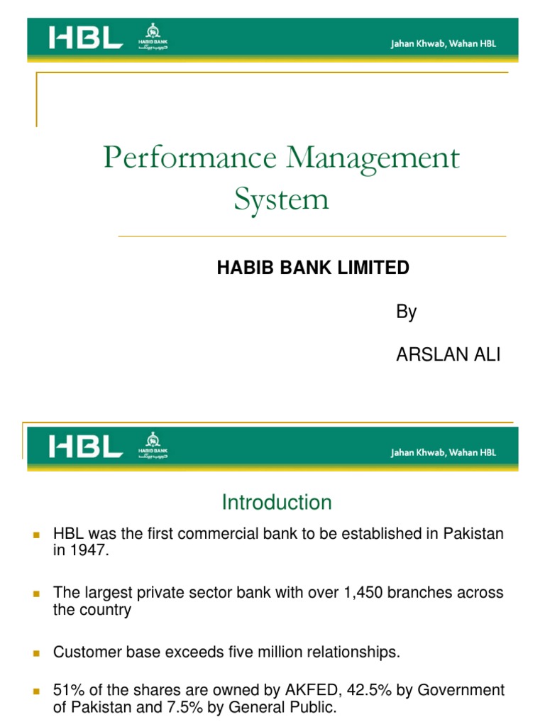 HBL Performance Management Overview | PDF | Performance Appraisal ...