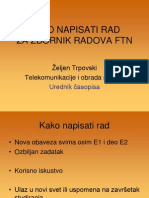 Kako Napisati Rad Za Zbornik FTN