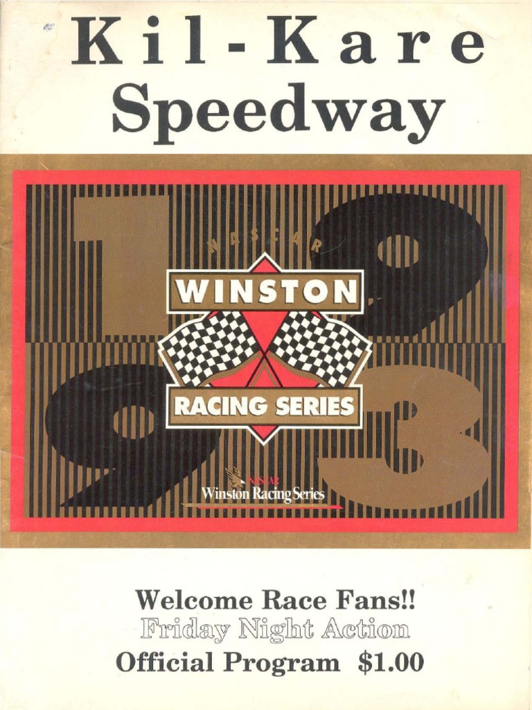 1993 Kil Kare Speedway Nascar Winston Racing Series Race Program | PDF ...