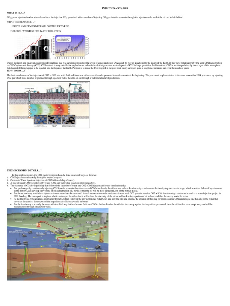 CO2 Injection for Enhanced Oil Recovery | PDF | Carbon Capture And ...