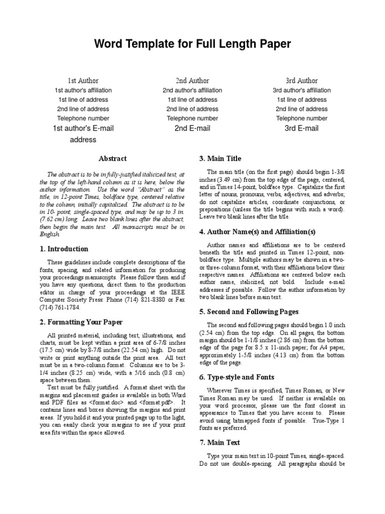 research paper double column format