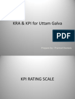 KRA & KPI For Uttam Galva: Prepare By: Pramod Deotalu