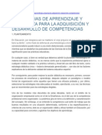 Estrategias de Aprendizaje Y Enseñanza para La Adquisición Y Desarrollo de Competencias