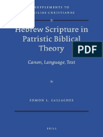 (VigChr Supp 114) Edmon L. Gallagher Hebrew Scripture in Patristic Biblical Theory Canon, Language, Text 2012 PDF