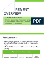 Procurement: Learning Objective/S