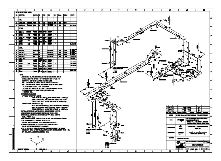Power Plant Steam Piping Isometric Drawing PDF