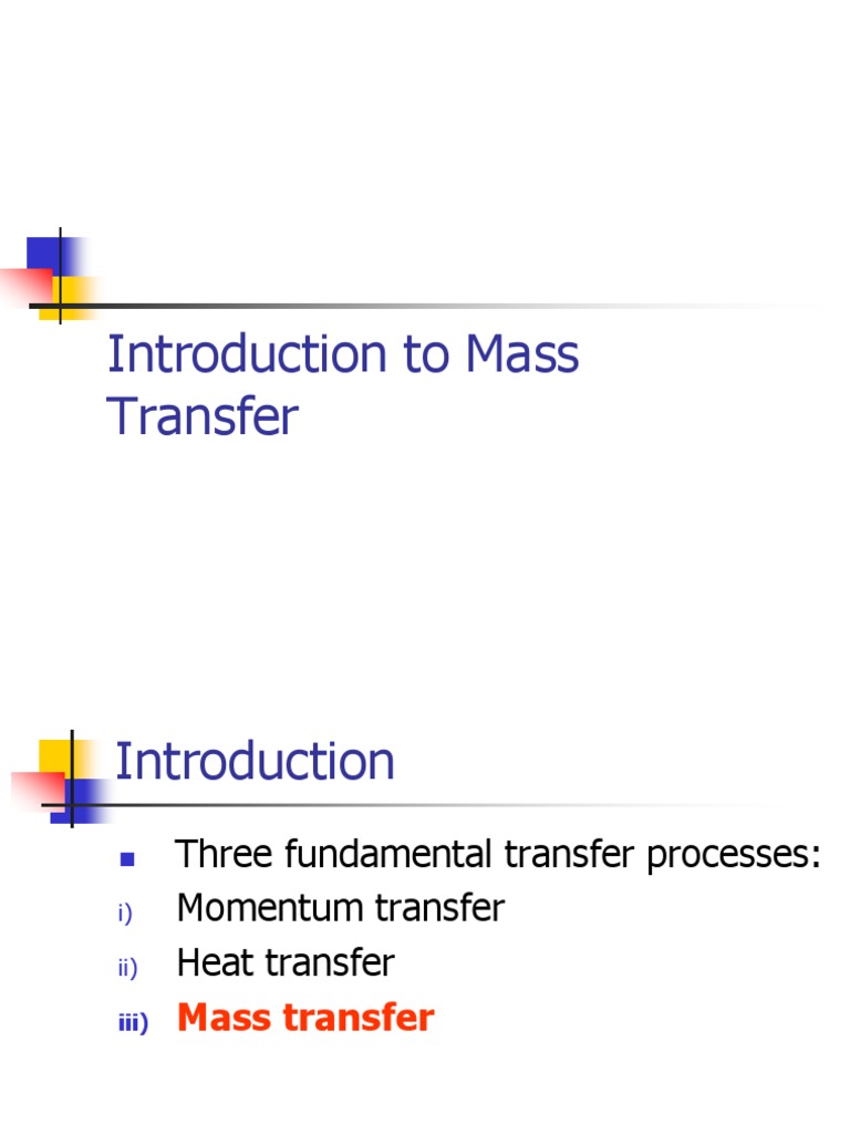 Fundamentals of Mass Transfer Processes | PDF | Diffusion | Gases