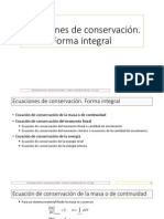 Leyes de Conservación Forma Integral. - Mecanica de Fluidos