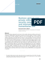 Business Goes To War: Private Military/ Security Companies and International Humanitarian Law