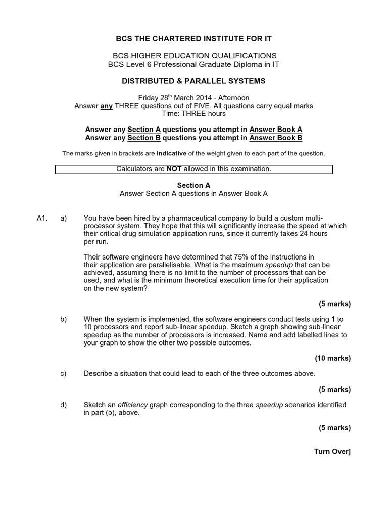 Distributed & Parallel Systems Exam | PDF