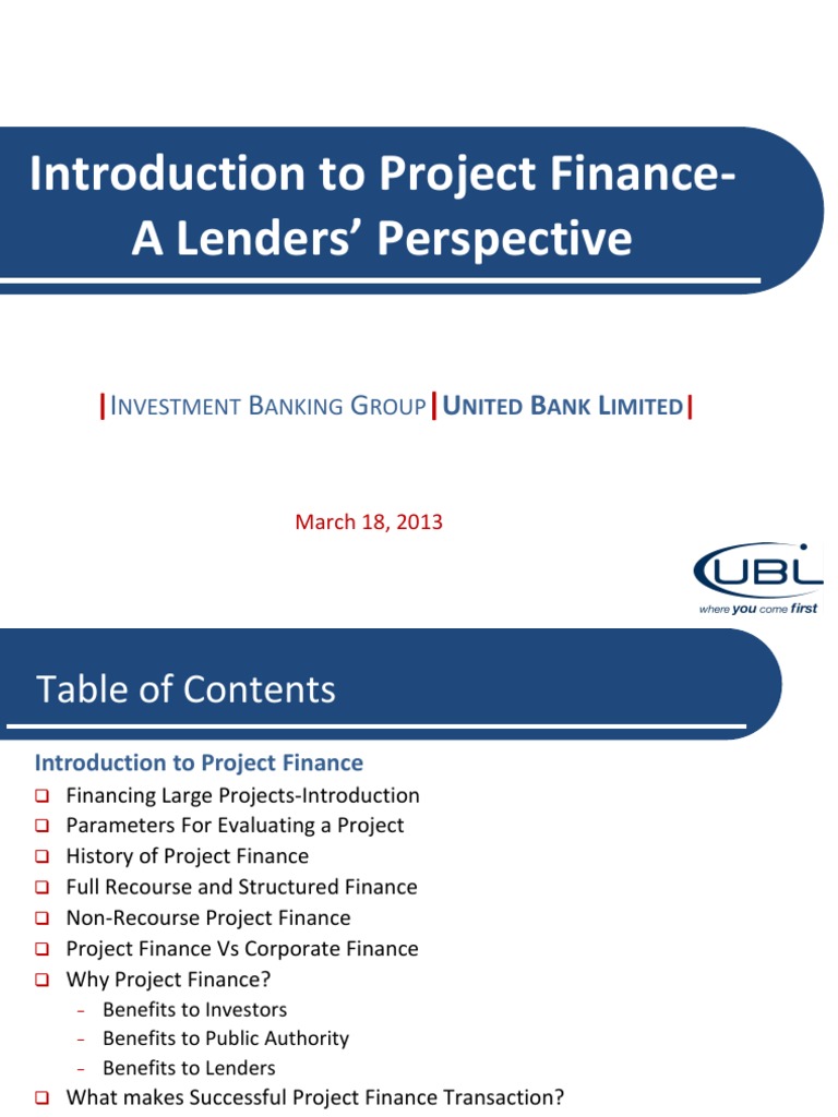 Project Finance Overview for Lenders | PDF | Project Finance | Debt