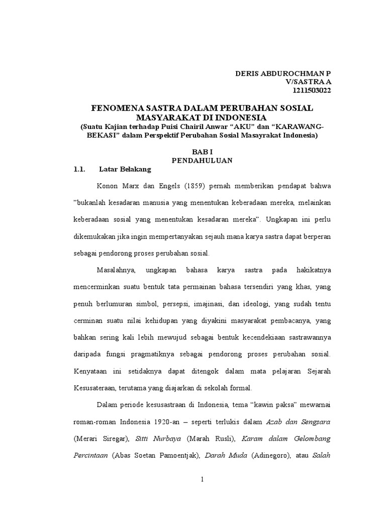 Parafrase Puisi Krawang Bekasi Kumpulan Puisi