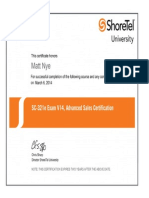 ShoreTel SC 321e Certificate