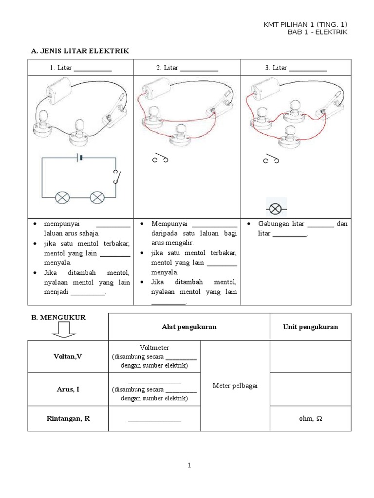 Khb Pilihan 1 Ting 1 Bab Elektrik